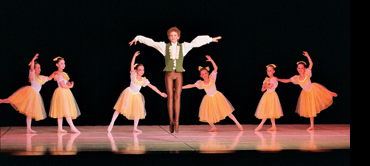 Seven young dancers in a group